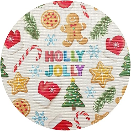 Gingerbread Men PVC Placemat, Washable Heat Proof Table Mat for Kitchen one sizex4