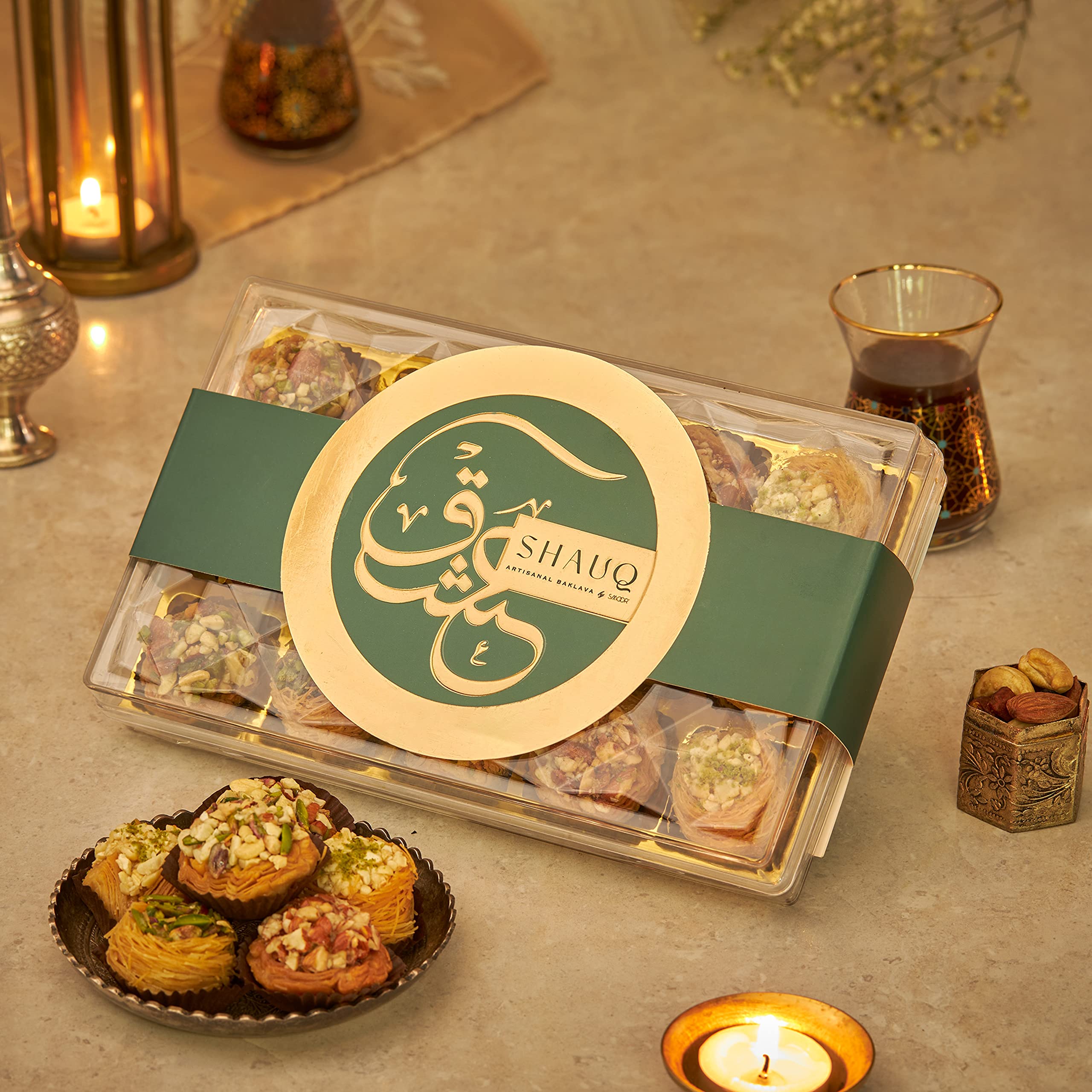 SHAUQ Baklava by SMOOR 300g | Pack of 15 Pcs | Artisanal Turkish Delight | Assorted Sweets | Perfect for Festive Gifting & Snacking