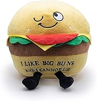 Vista 1 de Punchkins Almohada de Hamburguesa de Felpa - Me gustan las grandes hamburguesas y no puedo mentir, gracioso peluche de hamburguesa, regalo