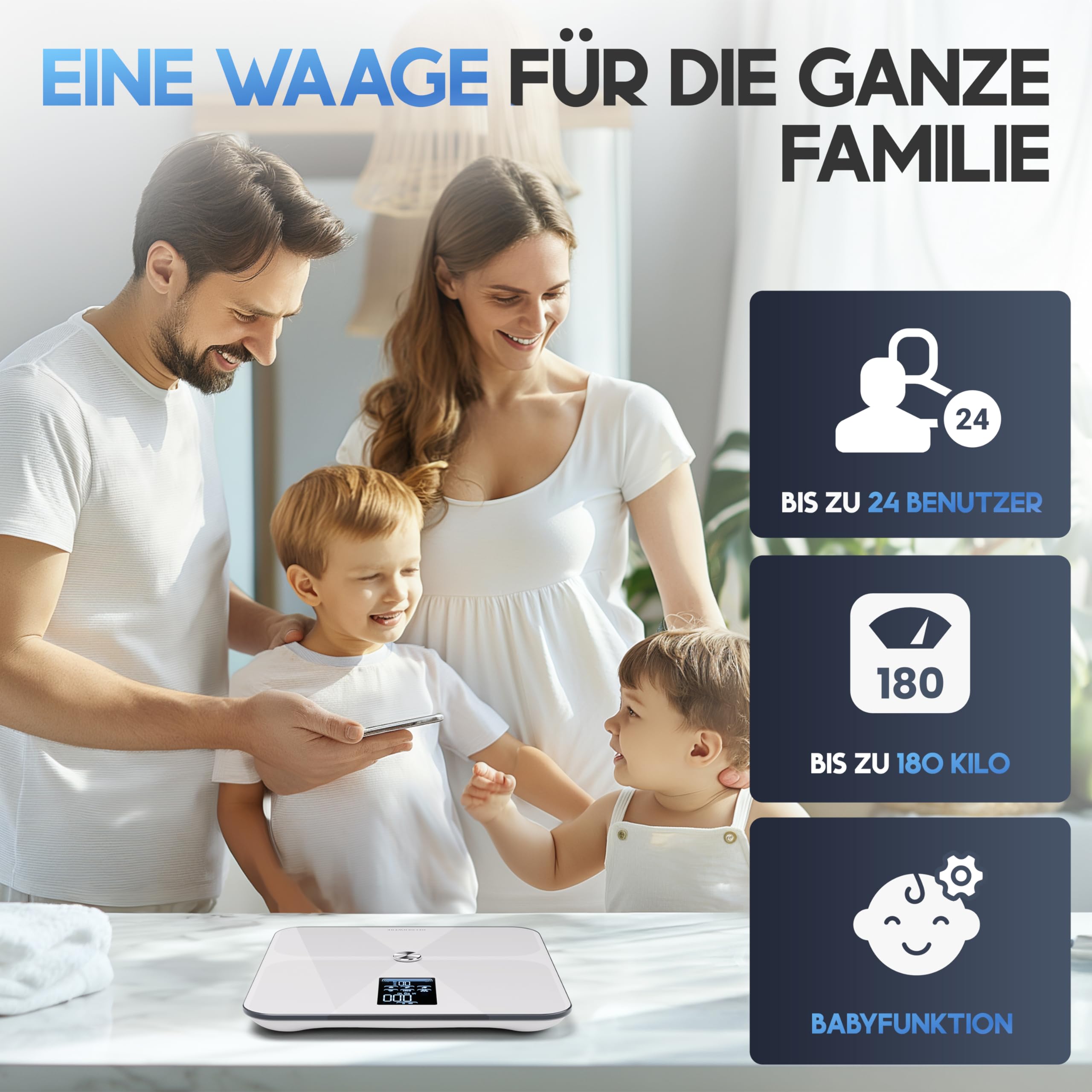HELDENWERK Báscula de baño para personas con aplicación y sensor de superficie completa, 180 kg/400 libras, báscula de cuerpo digital, Bluetooth para análisis corporal de grasa corporal, IMC, masa