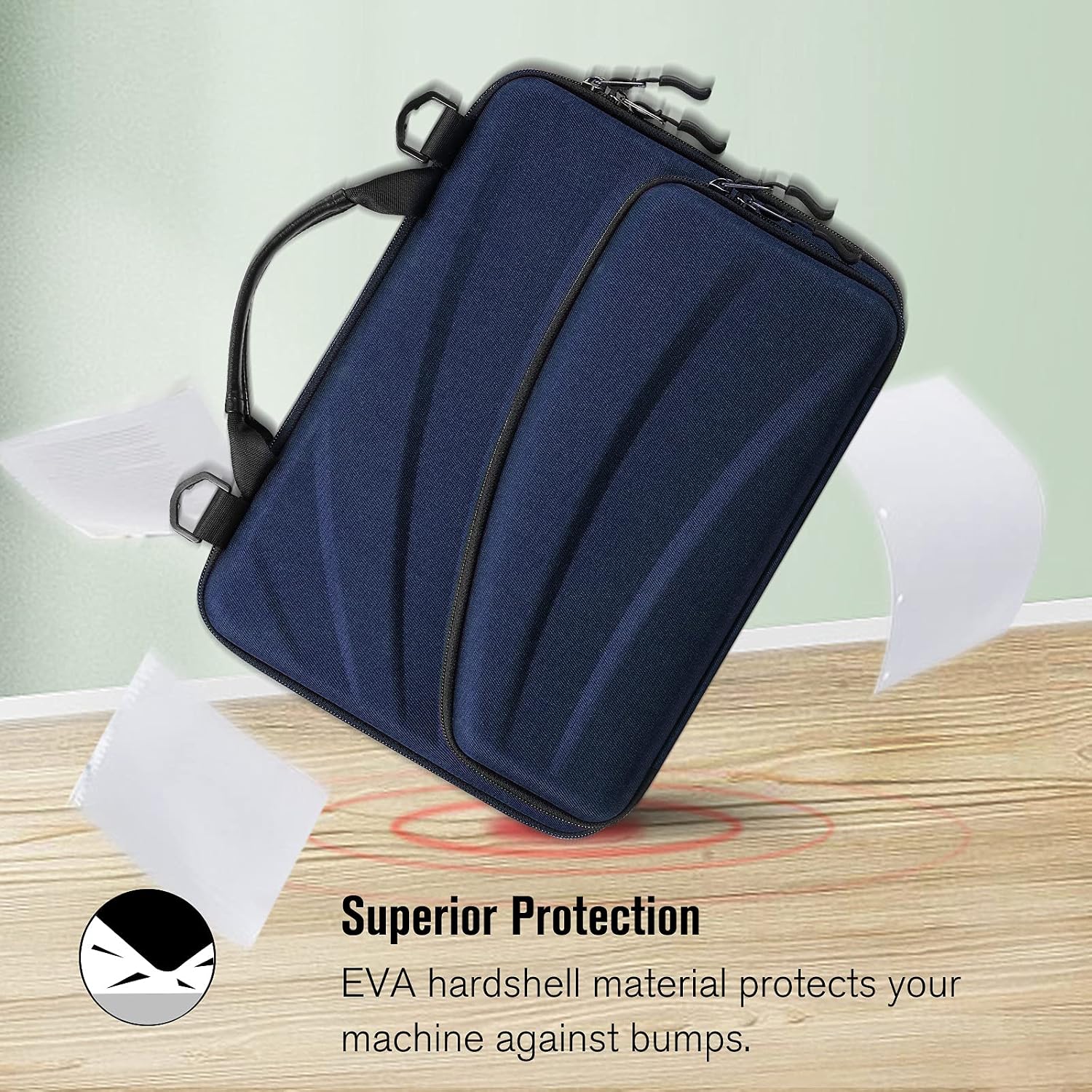 FINPAC 11-11.6 Inch Chromebook Sleeve Case - Protective Briefcase Shoulder Bag with Accessory Pouch for Up to 11.6" Laptop Notebook Ultrabook, Navy