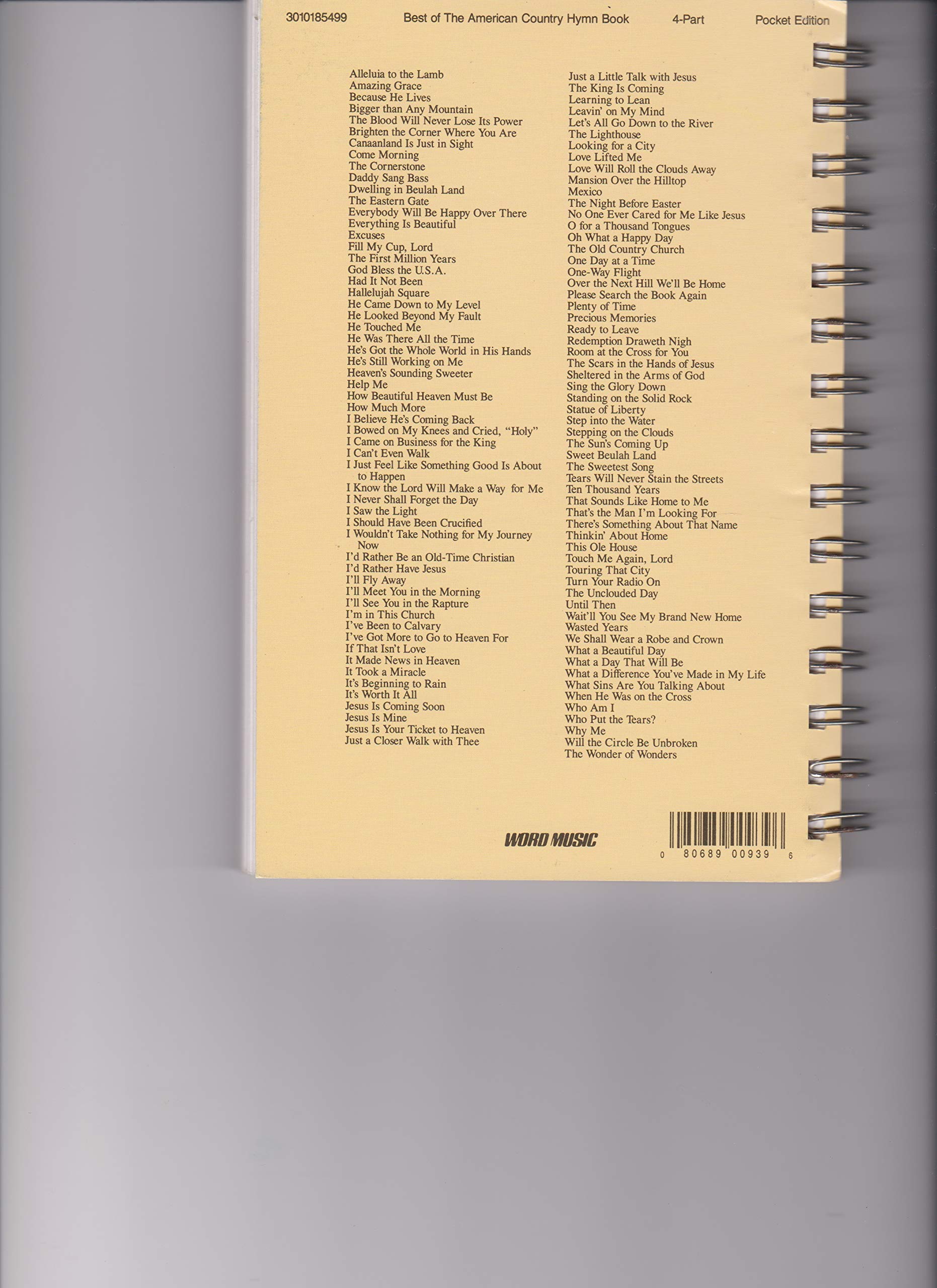 Best of The American Country Hymn Book (Hymnal)