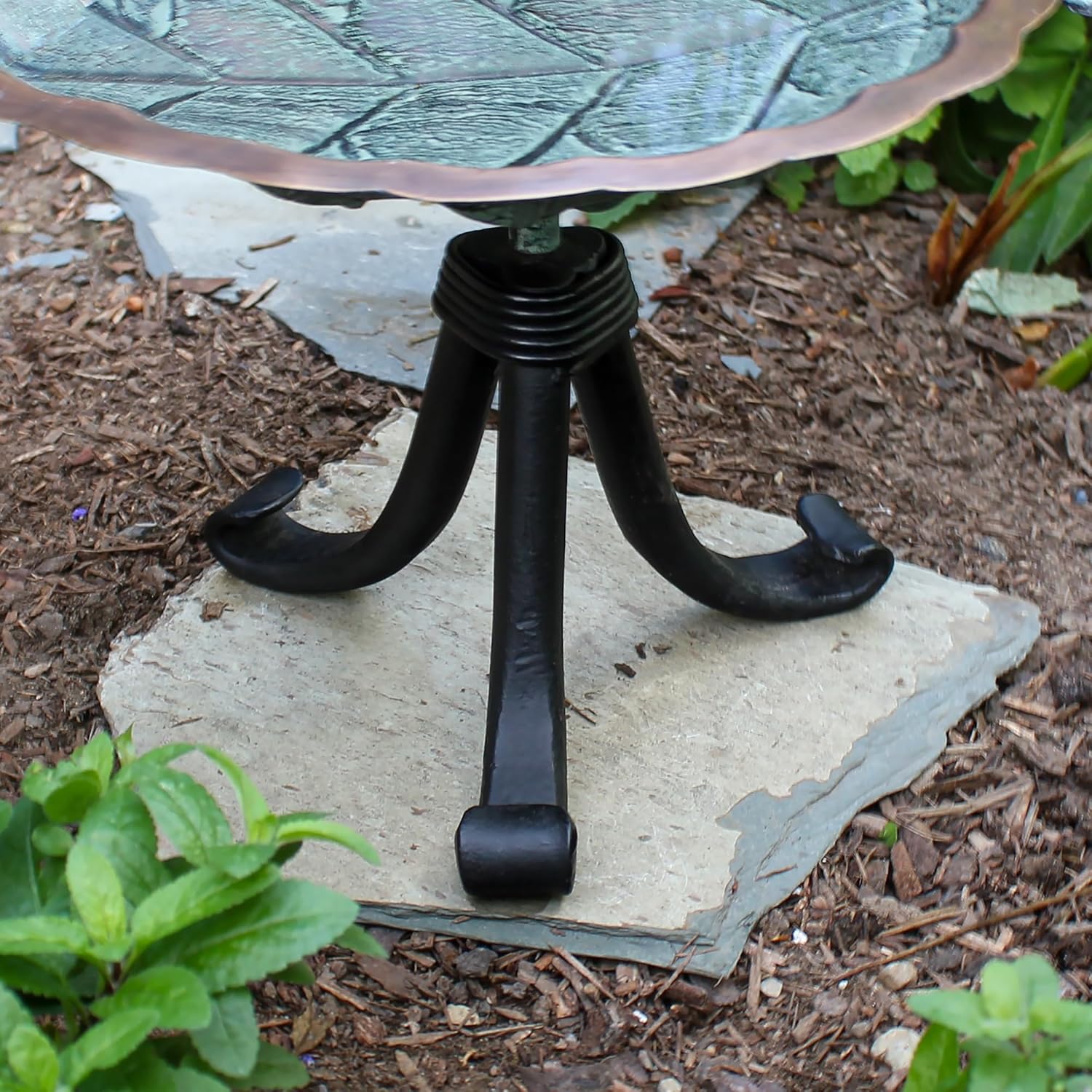 Aspen Leaf Birdbath- Tripod Stand