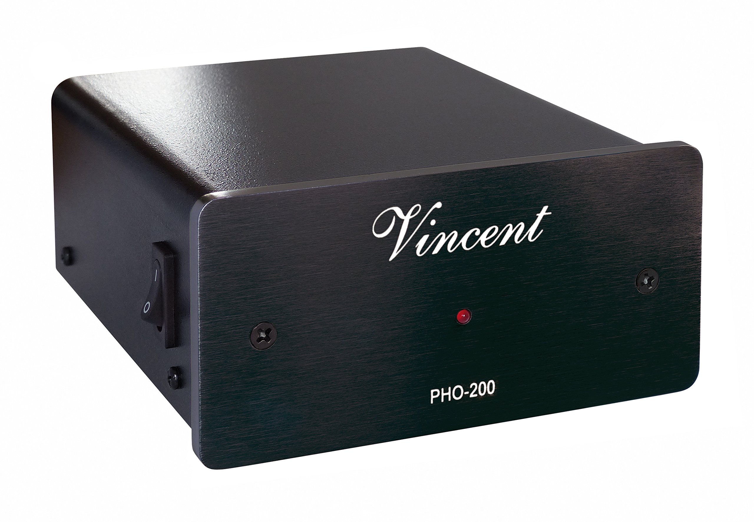 Vincent PHO-200 Phono-Vorverstärker, kompaktes Aluminium-Gehäuse, für Plattenspieler mit MM und MC-Abtast-Systemen, schwarz