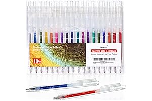18 Colors Glitter Sparkling Gel Pens, Vibrant Gel Pens Metallic Coloring Pens