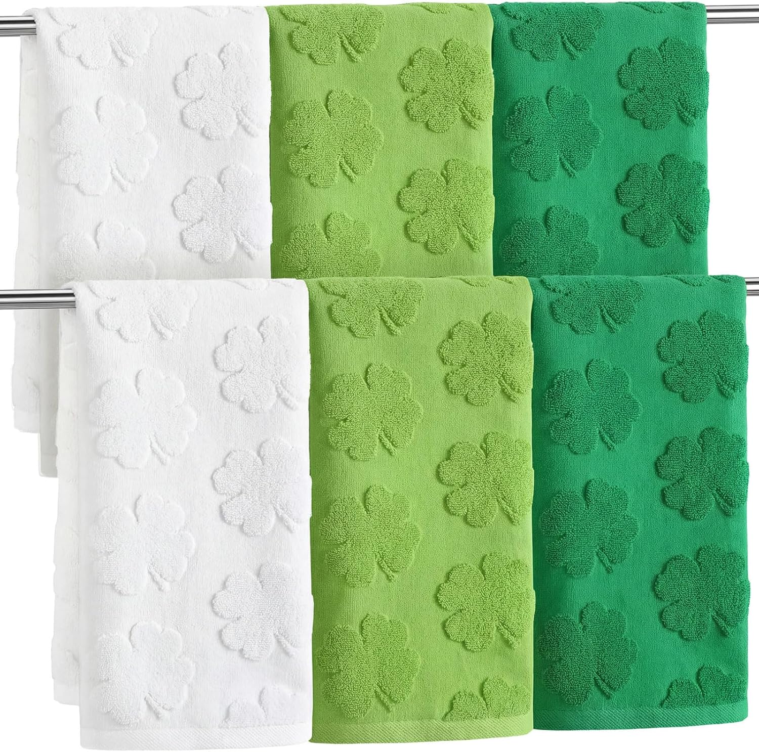 Frienda 6 Pcs Spring Hand Towels for Bathroom 100% Cotton Floral Jacquard Bath Towels Spring Decorative Soft Absorbent Bathroom Decor for Drying Cleaning Cooking Holiday, 12.4 x 28.3''