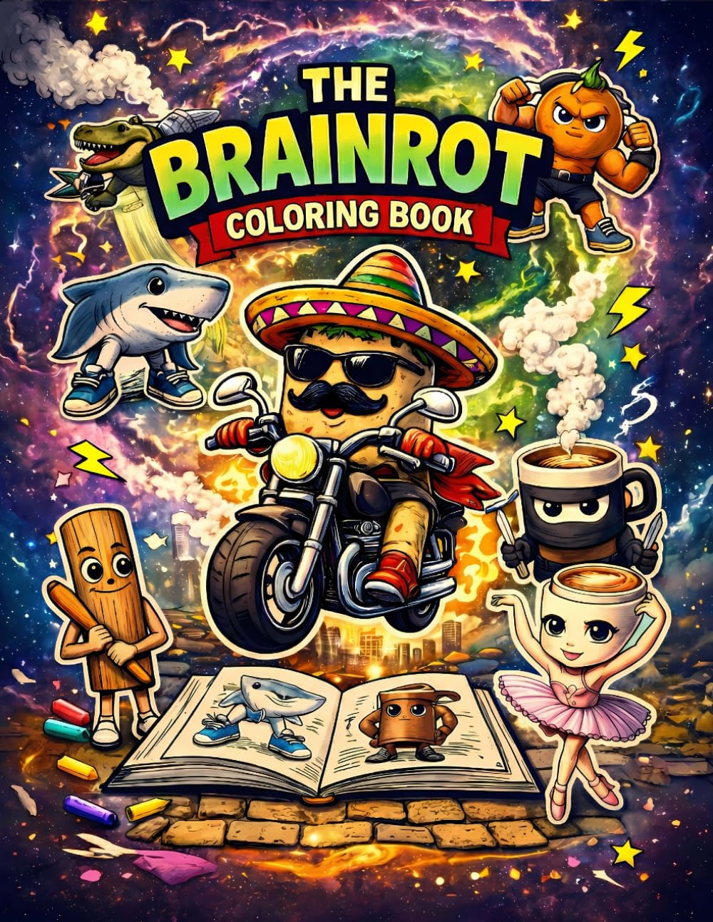 The Brainrot Coloring Book: The Ultimate Funny Viral Meme Coloring Book - Steal A Brainrot Activity Book Gift