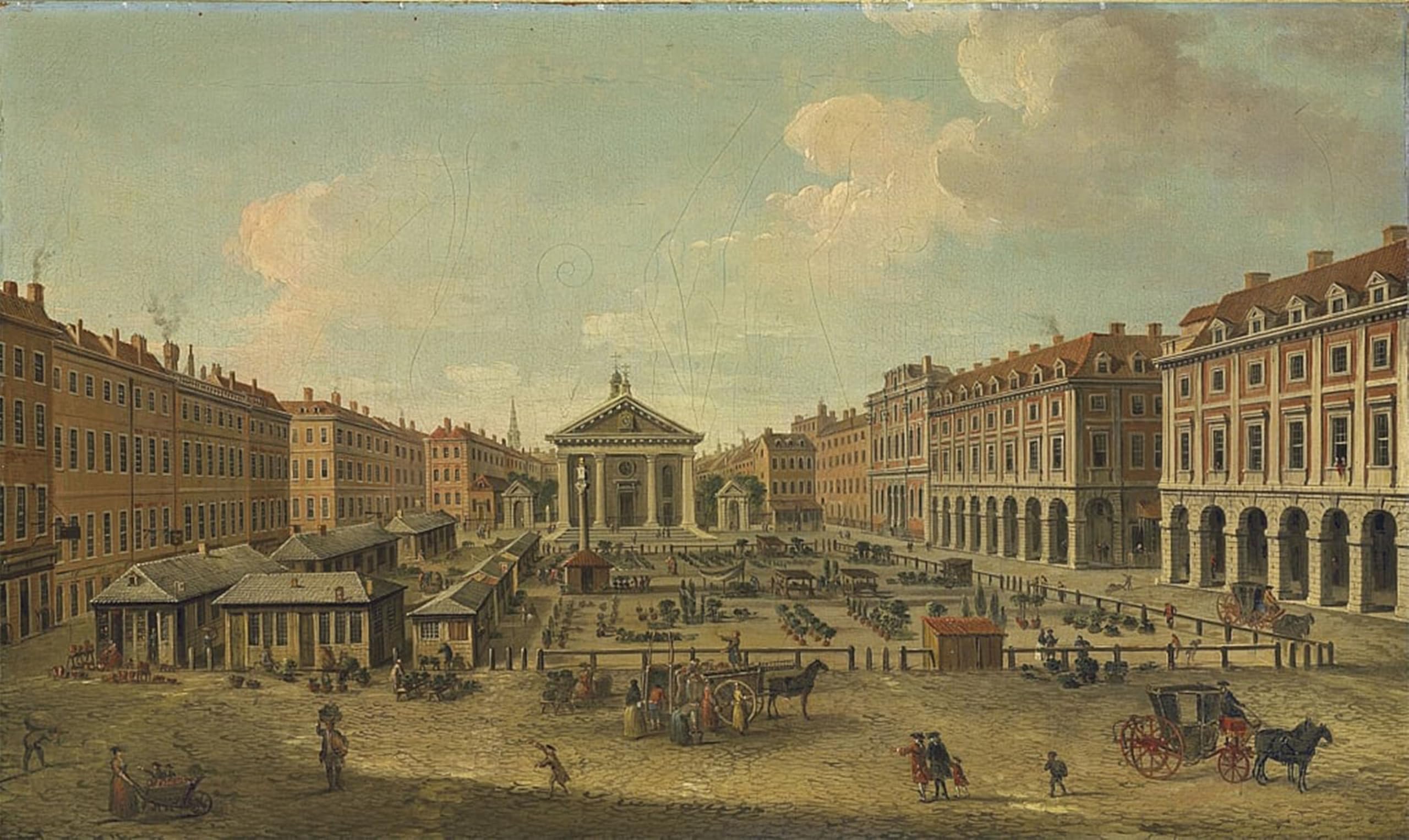 POSTERIIk Famous Modern Artwork Art Mural Four Views of London the Covent Garden by Antonio Joli Oil Paintings Pictures for Home Decor 60x90cm