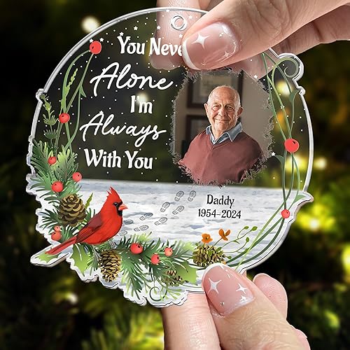 Miniatura 10 de Macorner Adorno acrílico con forma personalizada para fotos  Regalo conmemorativo para papá perdido  Adorno de duelo  I Am Always with You  3.5, 4.5