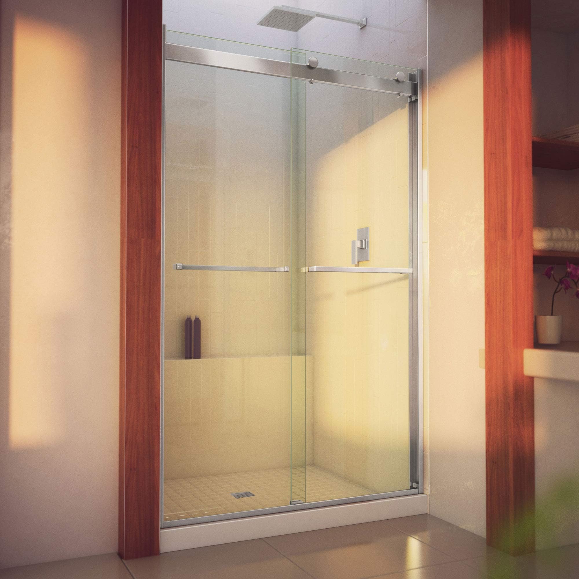DreamLineEssence-H 44-48 in. W x 76 in. H Semi-Frameless Bypass Shower Door in Brushed Nickel, SHDR-634876H-04