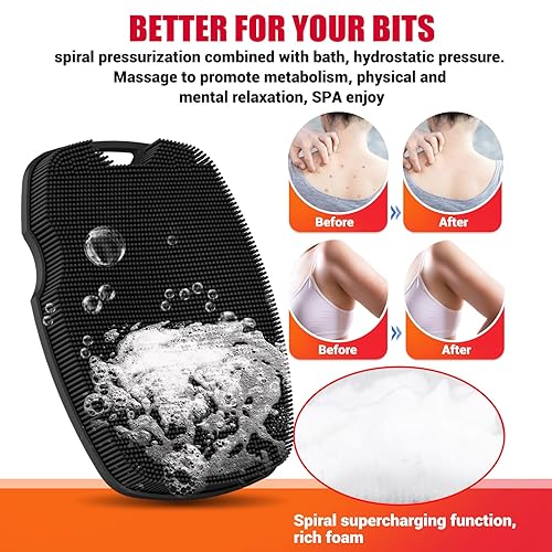 Miniatura 4 de Exfoliante Corporal de Silicona - Infundido con Anti Zinc - Cerdas Altamente Elásticas Exfoliante Corporal para Ducha, Reducción de Celulitis,