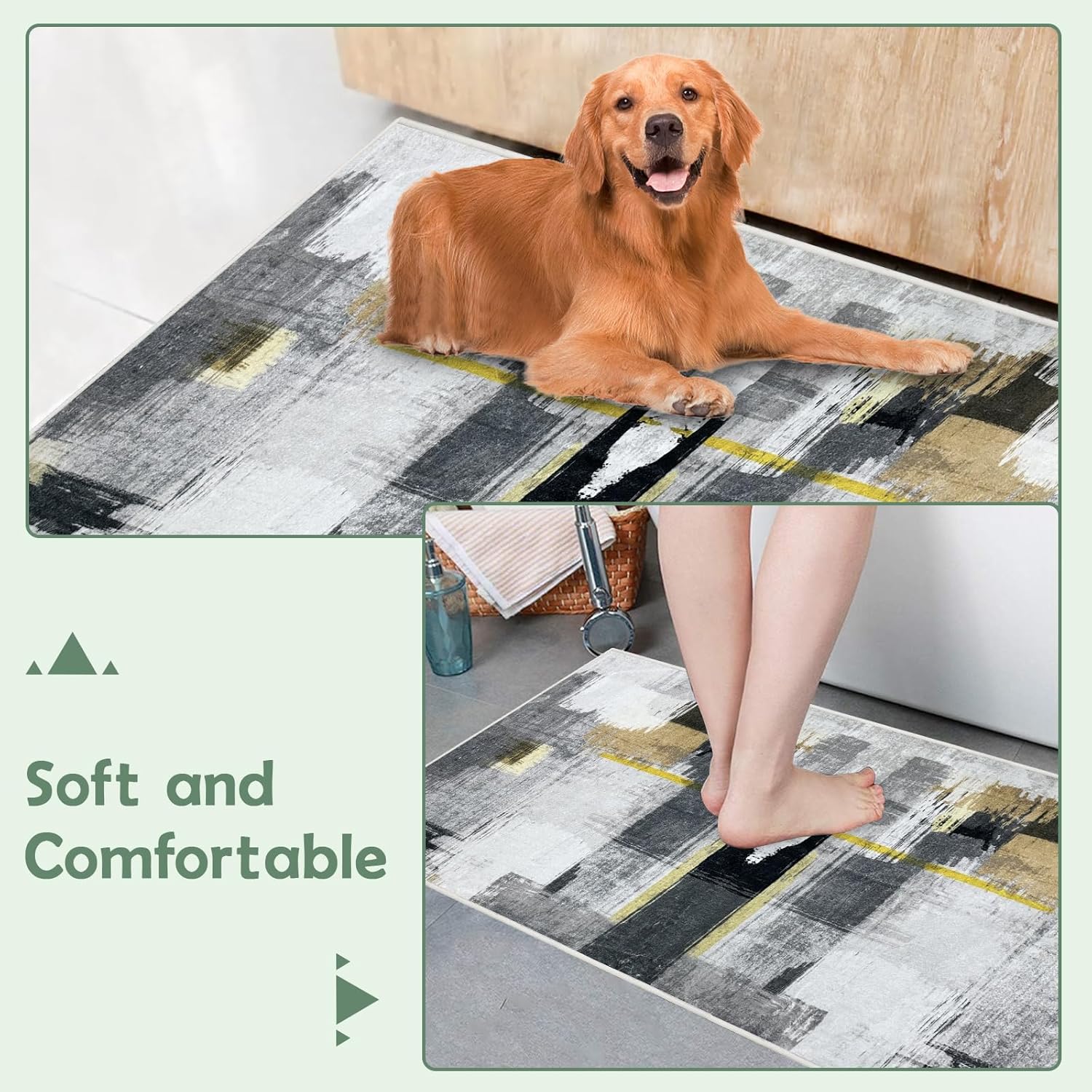 AYOHA Washable Runner Rugs for Hallway Entryway, 2' x 6' Non Slip Carpet Runner with Rubber Backing, Area Rug for Kitchen Bathroom Bedroom Laundry Room Aisles Balcony, Available for Custom Sizes