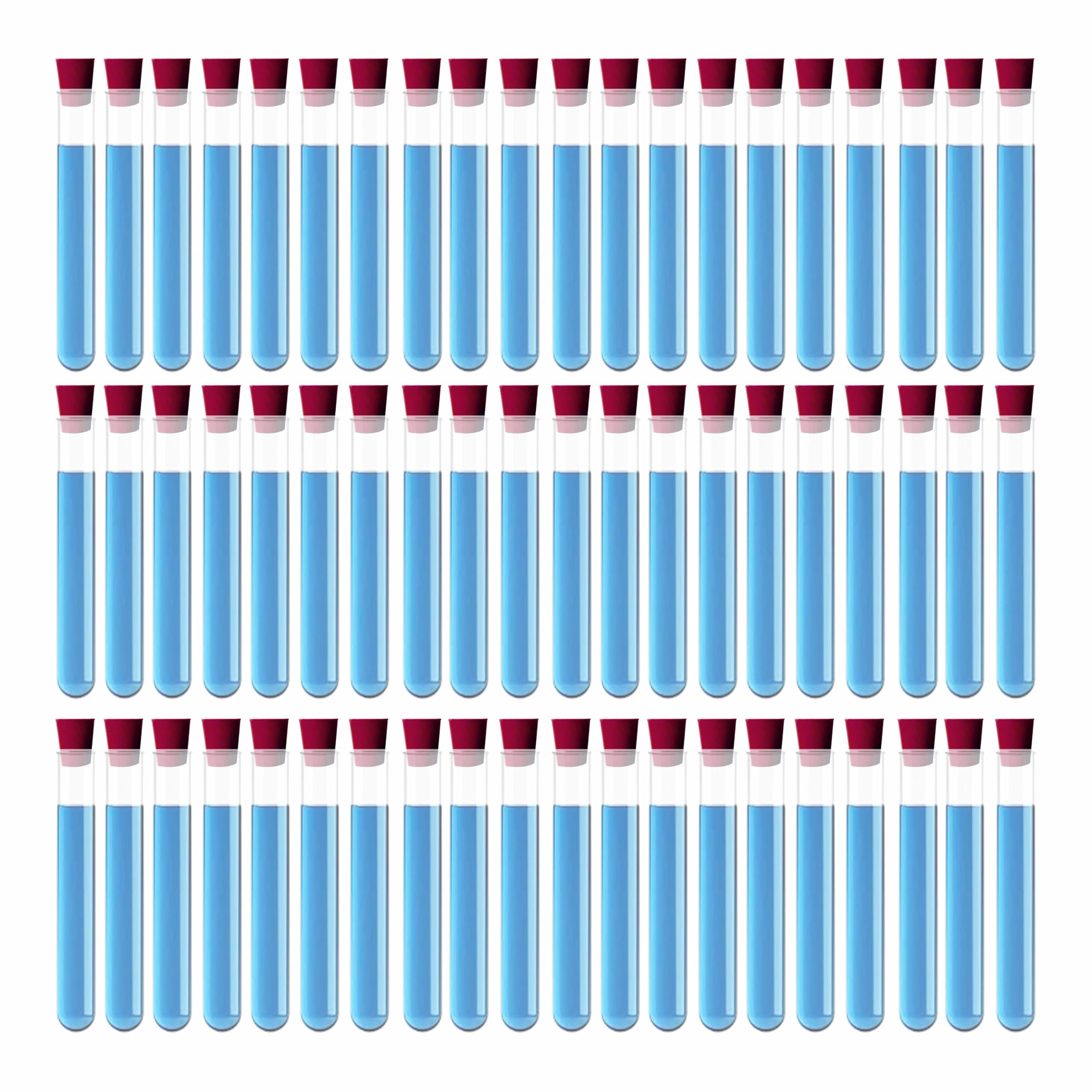 Bello Borosilicate Glass Test Tube with Rubber Cork Stoppers - Set of 100 (50 test tube, 50 cork) (18x150) For Lab Laboratory, School, College And Professional use