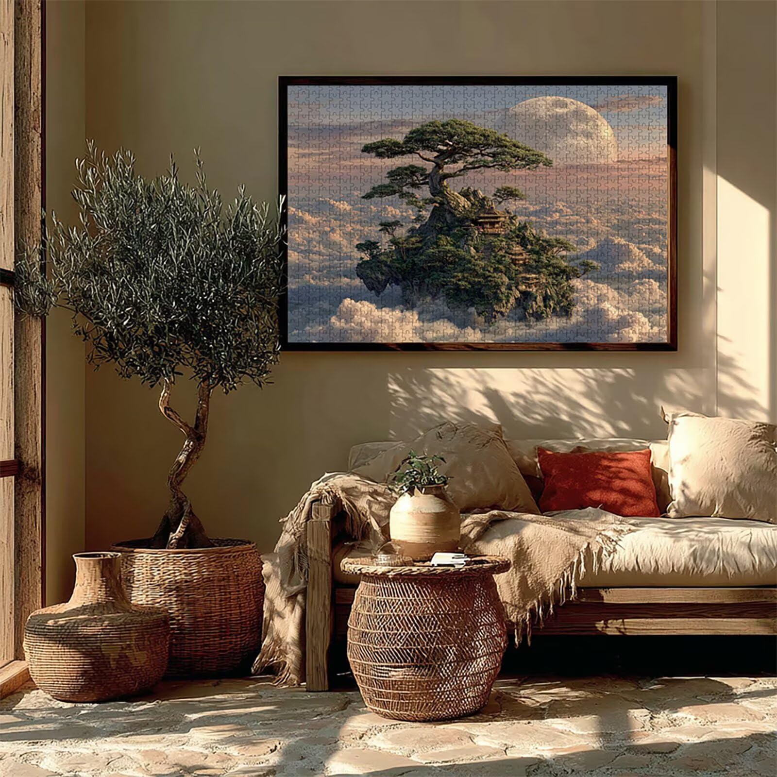 Księżyc Puzzle 2000 sztuk dla dorosłych, drewniane puzzle z pudełkiem 99 x 70 cm, zabawa DIY dla rodzinnych, pomysł na prezent dla mężczyzn i kobiet, wykwintne pudełko na prezent, letnie dekoracje do