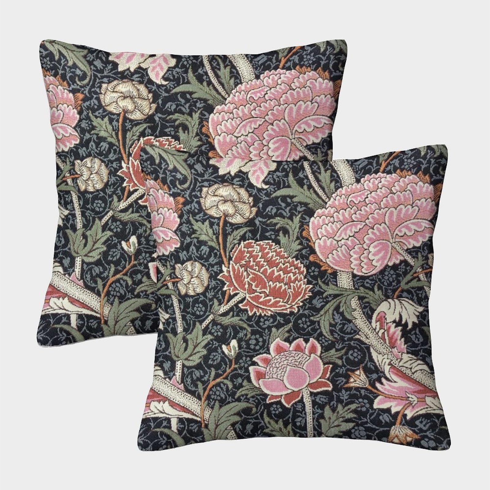 kaiyun 2 Pack Flowers,Art Nouveau 3D Image Printed Single-sided Cushion Cover 50x50cm
