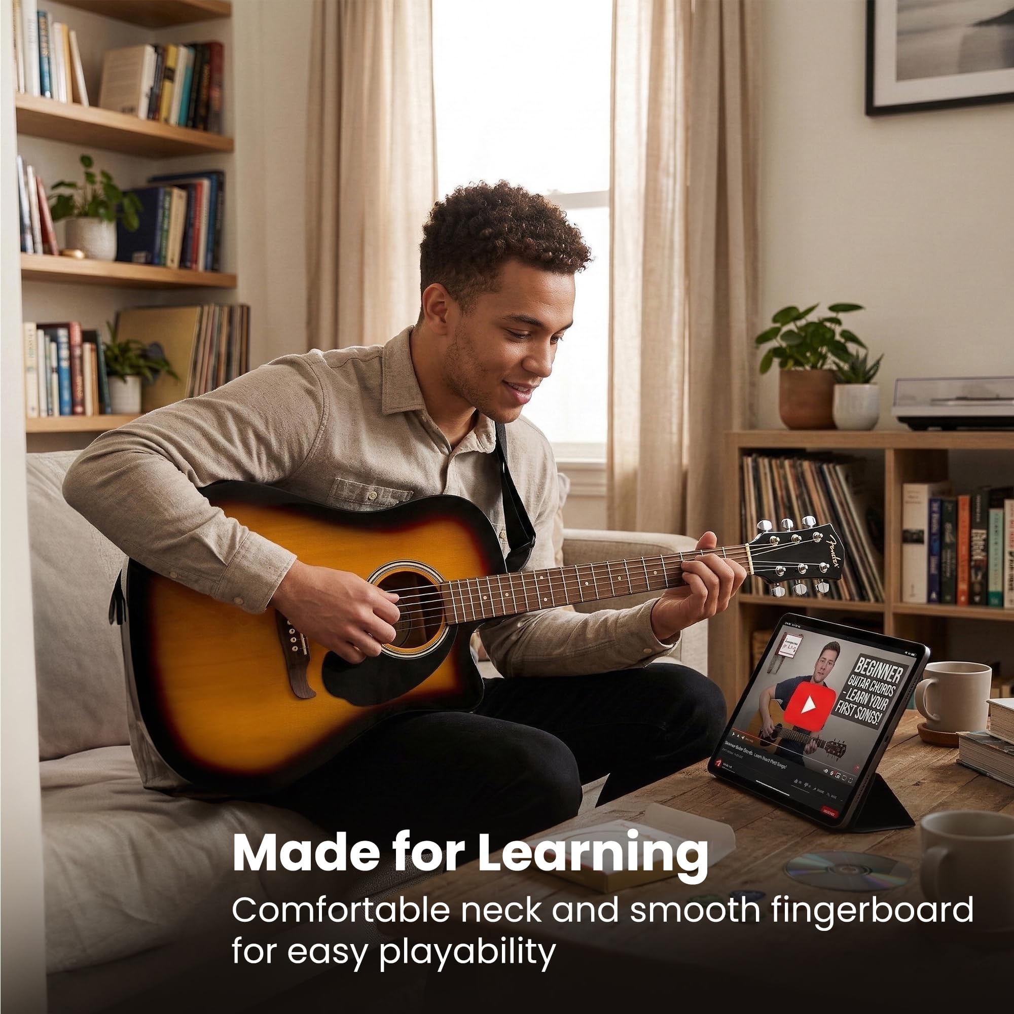 Amazon | Fender FA-125CE ドレッドノート カッタウェイ