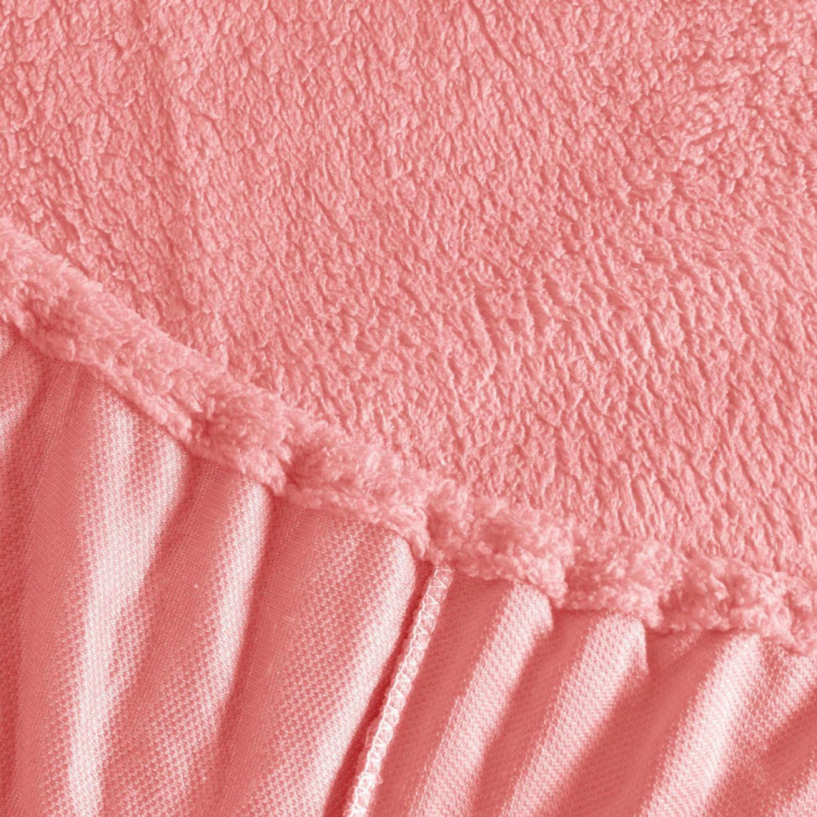 Dolce Vari Teddy Bear Fleece Fitted Sheet Soft Warm & Cosy Luxury Fitted Sheets (Pink, Single Fitted Sheet)