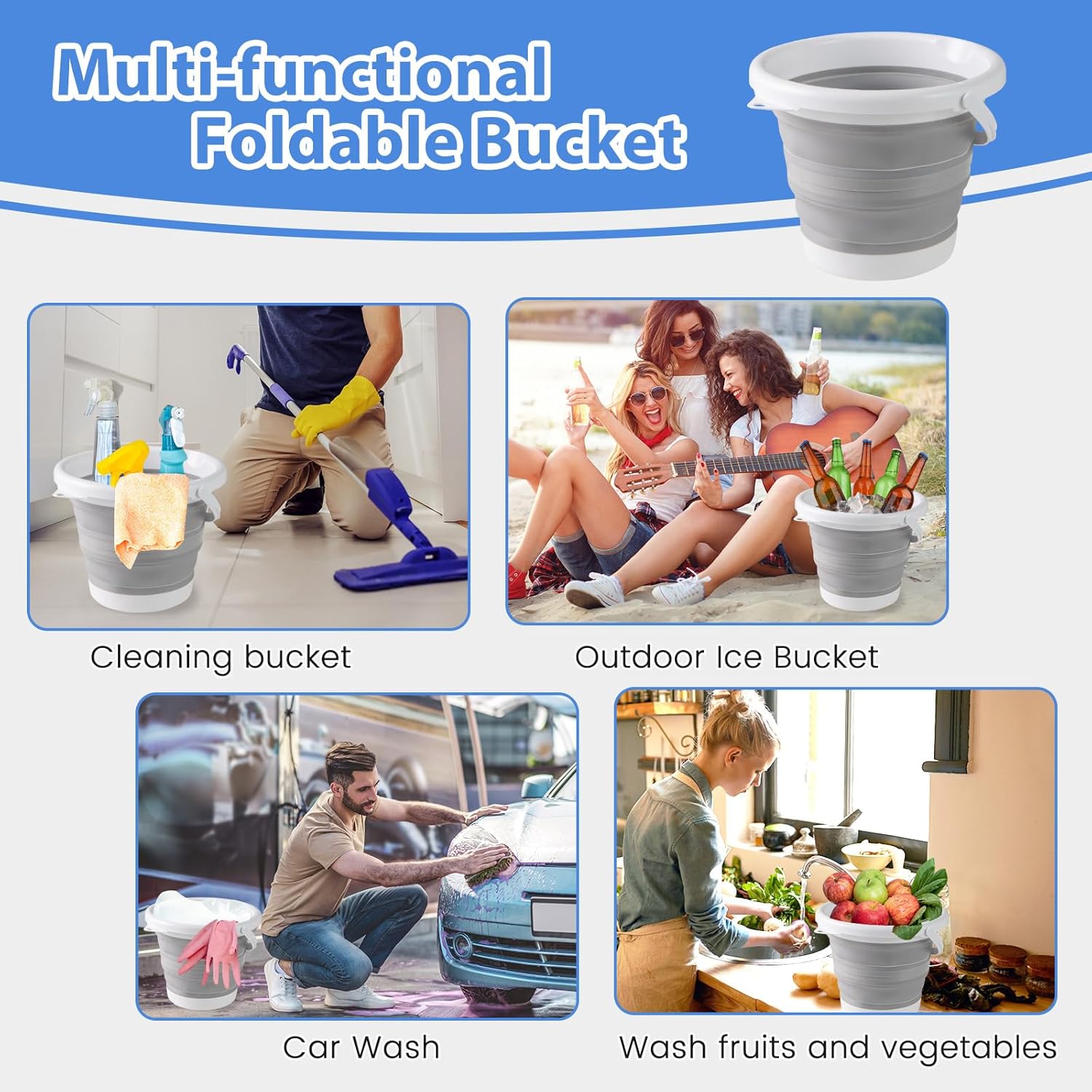 LDAILY Moccha Folding Ice Cooler Table with Matching Skirt, Portable Party Ice Bin Table w/Double Sinks & Drains, Thickened HDPE Tabletop (Black, 48” x 24” x 32.5”)