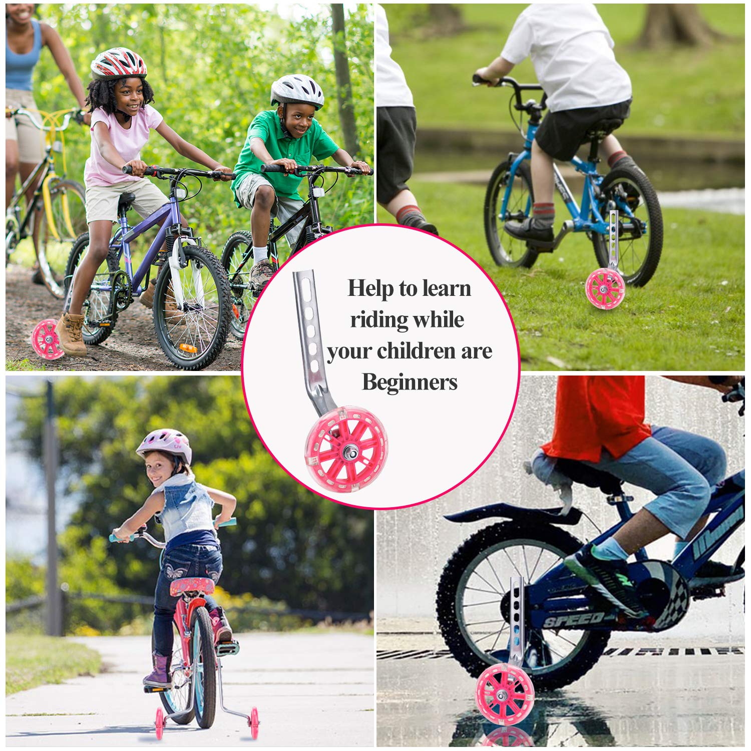 COPPIA STABILIZZATORI ROTELLE BICI BICICLETTA BIMBI BAMBINI RUOTA 14