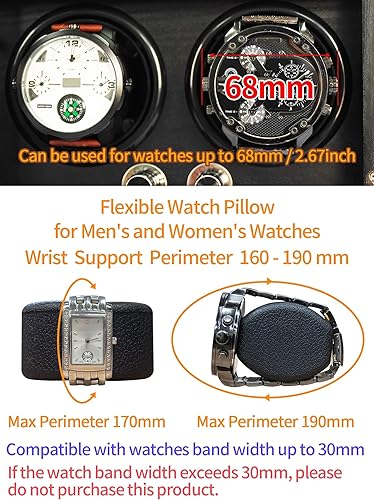 Miniatura 3 de Oryx Watch Winder for 4 Automatic Watches, Rotating Watch Box 5 Rotation Modes Setting Case with LED Light, USB Powered Super Quiet Mabuchi Motor