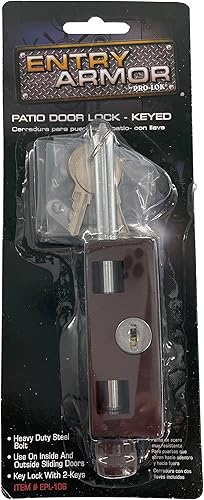 Miniatura 4 de Cerradura de puerta de patio, rectángulo con llave Lg (acabado duronódicomarrón oscuro)