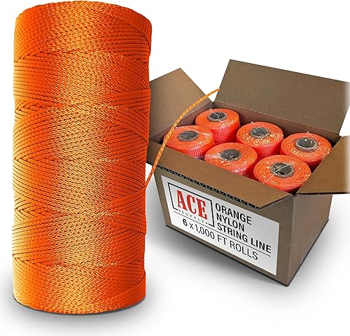 Miniatura 59 de Línea de cuerda rosa fluorescente - Cuerda de nailon trenzado #18 - Longitud de 250 pies - Cordel de nailon para herramientas de jardinería o rosa