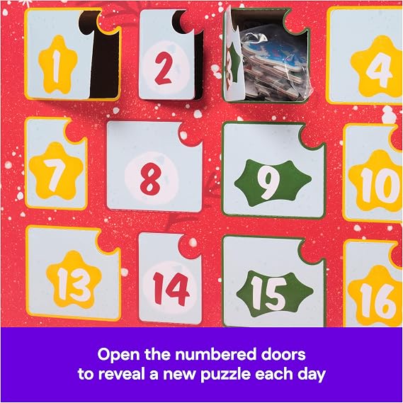 Spin Master Games Disney Puzzle Advent Calendar | Count Down the Holidays by Revealing & Building 24 Unique Disney-Themed Puzzles & Ornaments, 300 Puzzle Pieces, Ages 3 & Up