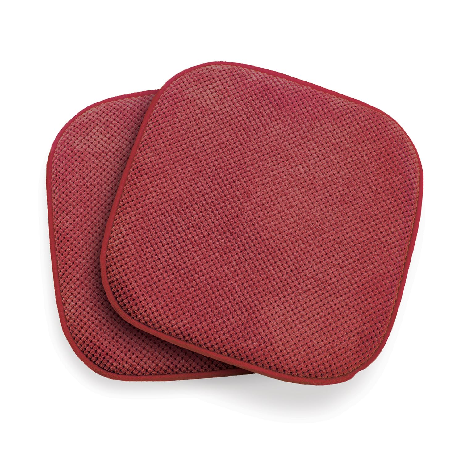 Coopers of Stortford 2 Pack Durable Textured Chenille Memory Foam Seat Pads L40 x W40cm (Burgundy)