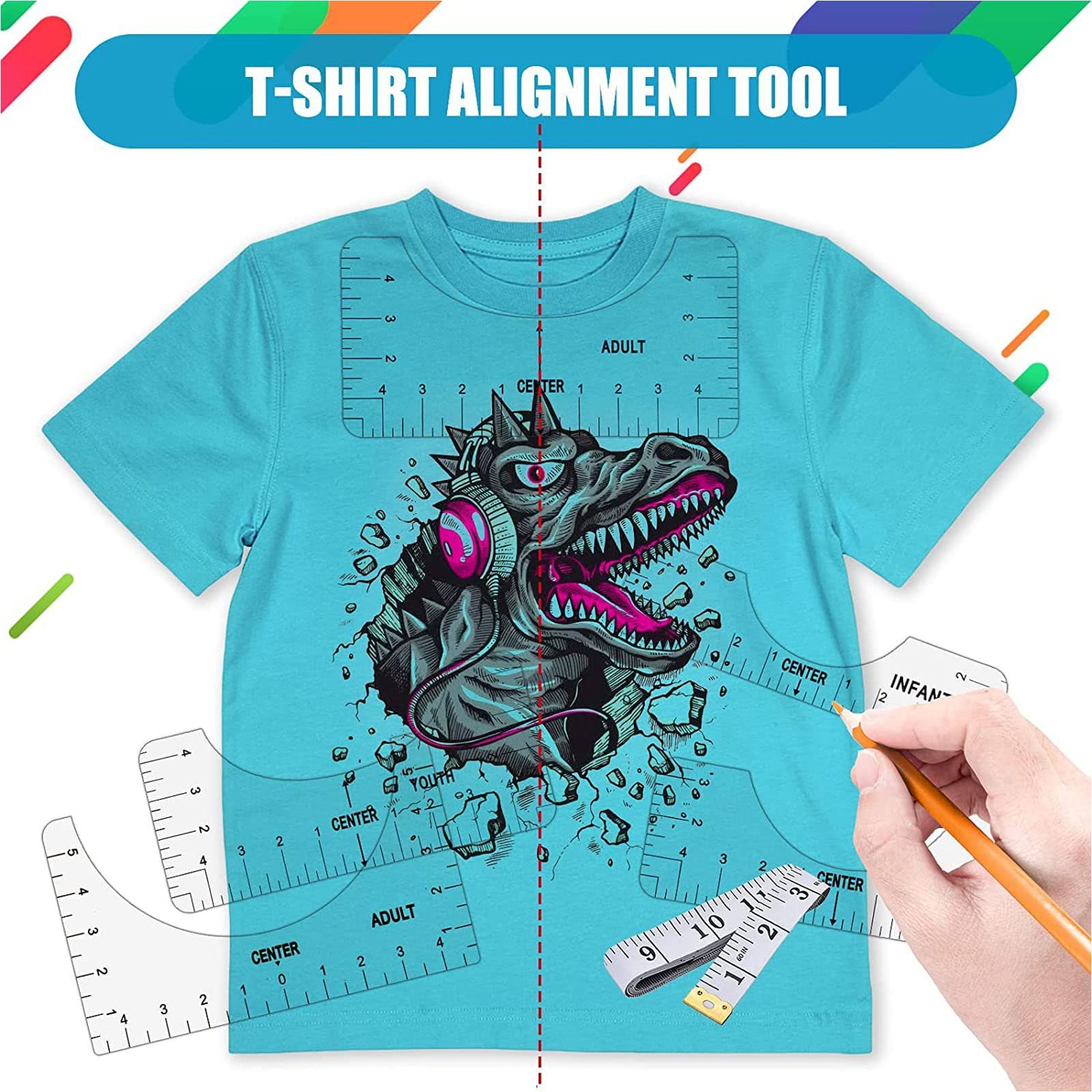 Shirt Liniaal Gereedschap, Diy Afdrukken Linialen Voor Warmte Pers Shirt Centrum Goed