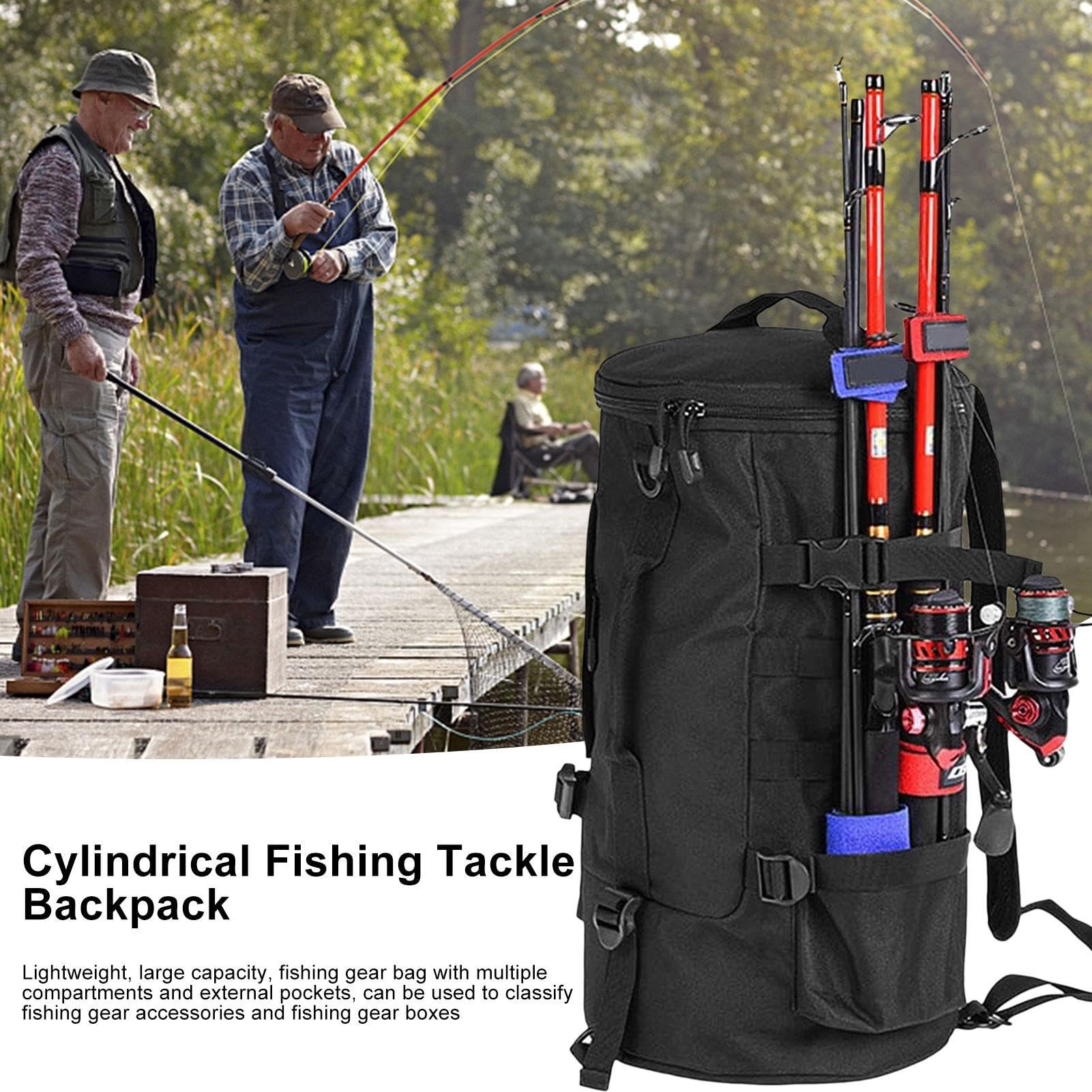Fulenyi Wild River Angelrucksack | Riesige Aufbewahrungsbox für Wildfischangeln | wasserdichte Outdoor-Angelausrüstungs-Rucksäcke mit Tackle-Tabletts für Camping-Reisen