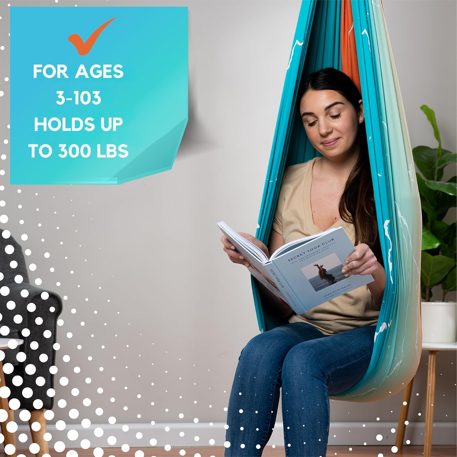 Indoor Sensory Swing for Kids or Outdoor – Holds 300lbs, Double-Layer, & 360° Swivel, Calming Compression Therapy Swing Hammock for Kids & Adults with All Hardware – Sensory-Motor Toys & Gifts 3 81tpmnEtz8L. AC SL1500