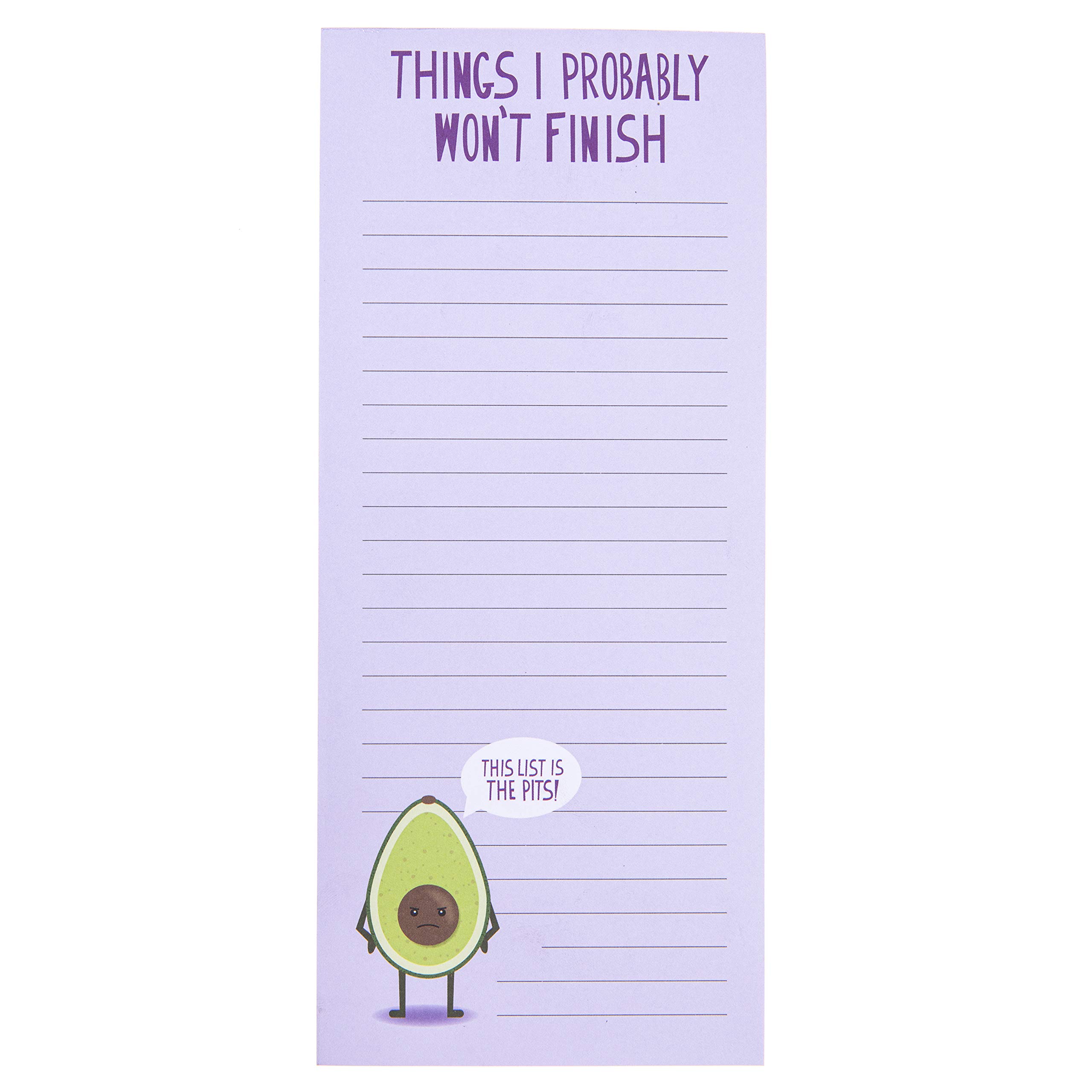 Graphique Manyetik Not Defteri - Mor Punny Avokado Bakkal ve Alışveriş Listesi - Eğlenceli Dekoratif Yapılacaklar Listesi - Mükemmel Ev Isınma Hediyeleri - 100 Yırtık Yaprak (4" x 9" x .5")