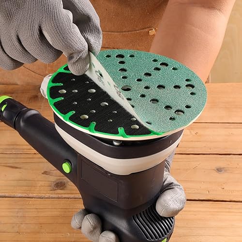 Miniatura 6 de POLIWELL Almohadilla de lijado de respaldo de rosca M8 de 6 pulgadas (5.906in) de 1748 agujeros sin polvo para discos de lijado de gancho y bucle de