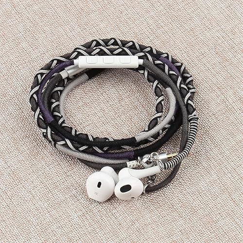 Miniatura 5 de URIZONS Auriculares intrauditivos Jack de 0.138 in con micrófono, cable sin enredos, sonido pesado, pulsera de graves estéreo compatibles con