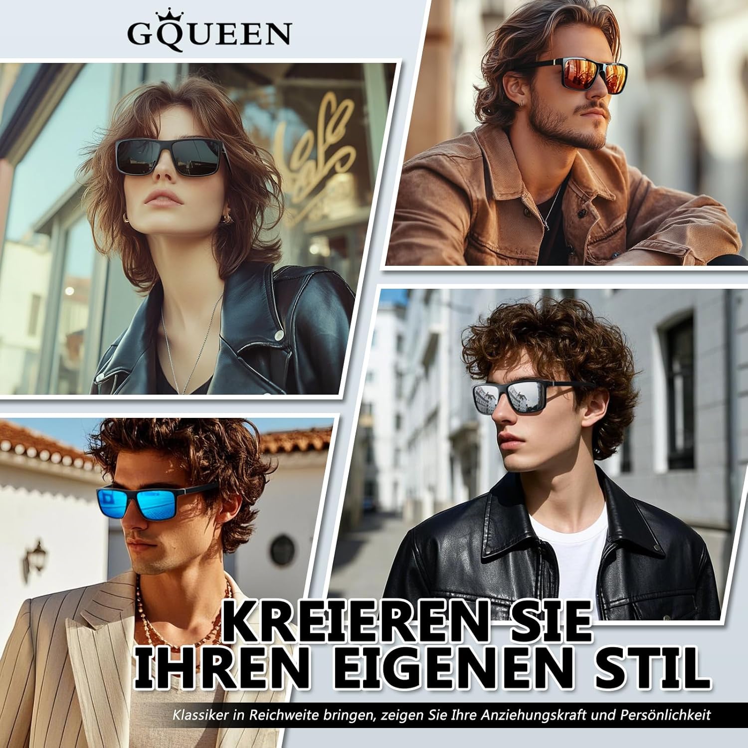 GQUEEN Sunglasses Men Women Polarised Retro Driving Fishing - Image 2