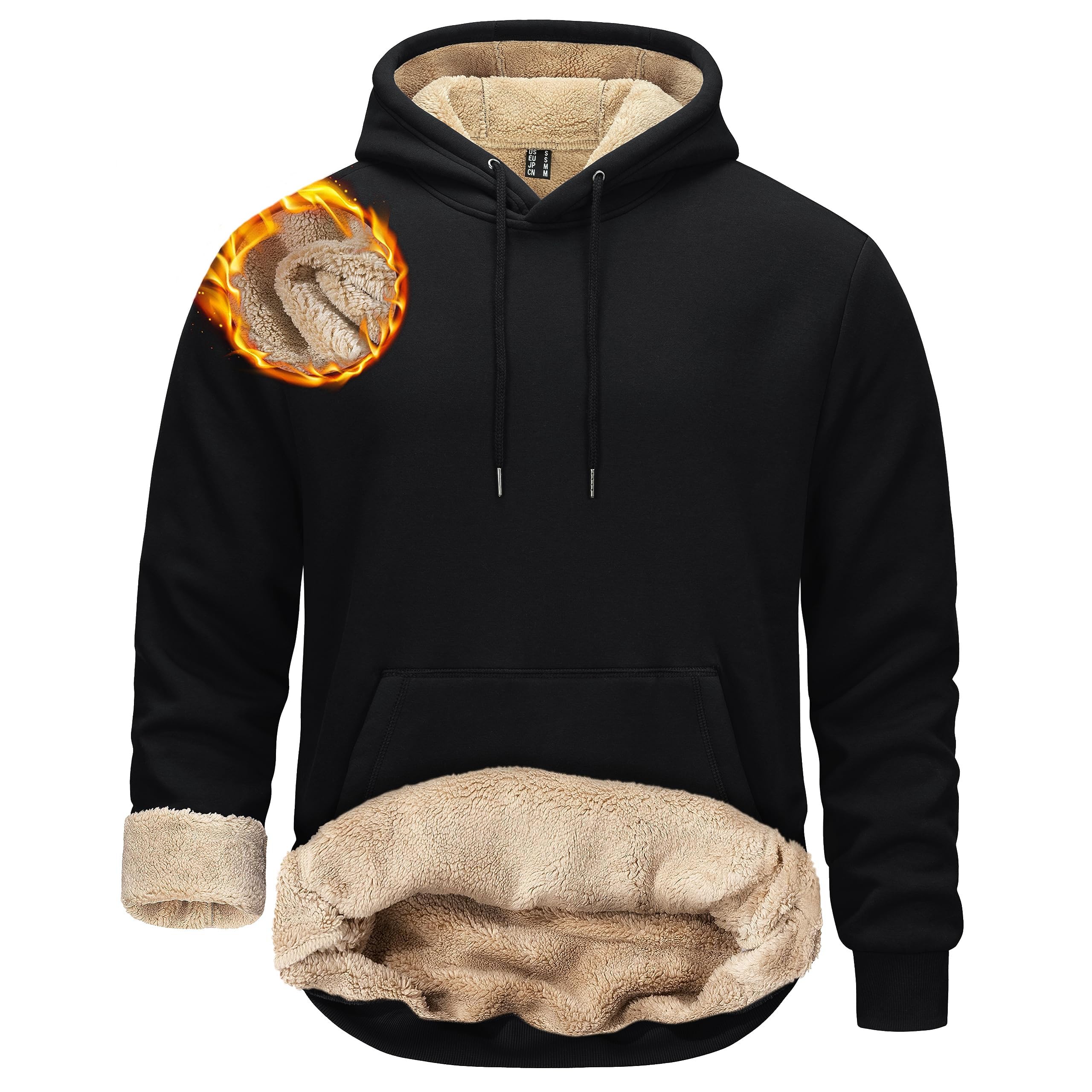 TACVASEN Herren Gefütterte Kapuzenpullover Warme Fleece Sweatshirts Hoodie Langarm mit Kapuze