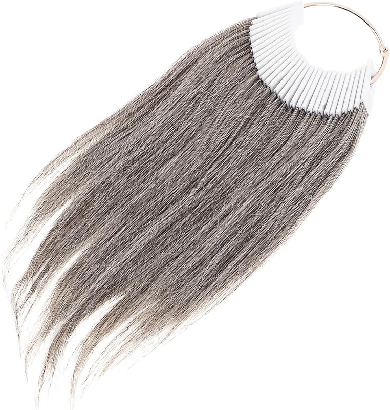 30pcs Hair Color Practice Sample Strands 70% Dark Grey 30% White | 30.00x11.00x1.70cm Size, Plastic Build, Client Consultations and Training Sessions for Detailed Color Visualization