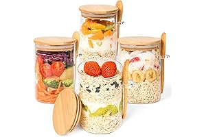Chia Seed Pudding Containers with Lids, 18oz | Meal Prep to Go