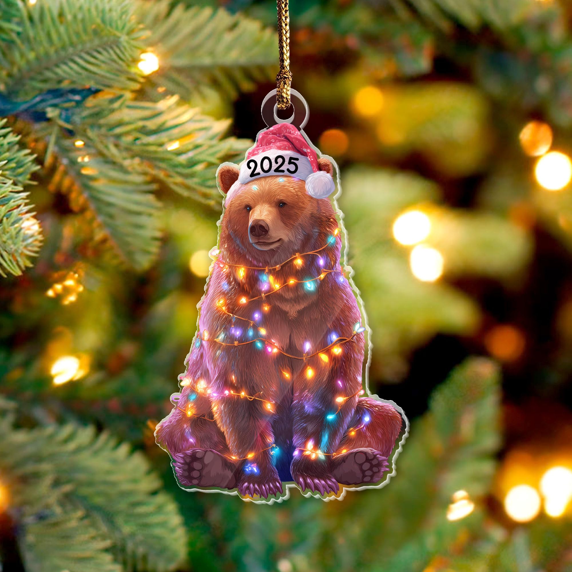 Ours marron animal de la forêt pour illuminer votre sapin de Noël