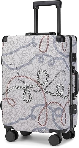 VH&GRED Fashionable Durable Leather Suitcase - Lightweight Large Carry on Luggage Travel Luggage for Women with 4 Spinner Wheels, TSA Lock, Water-Resistant & Elegant Design Leather Luggage