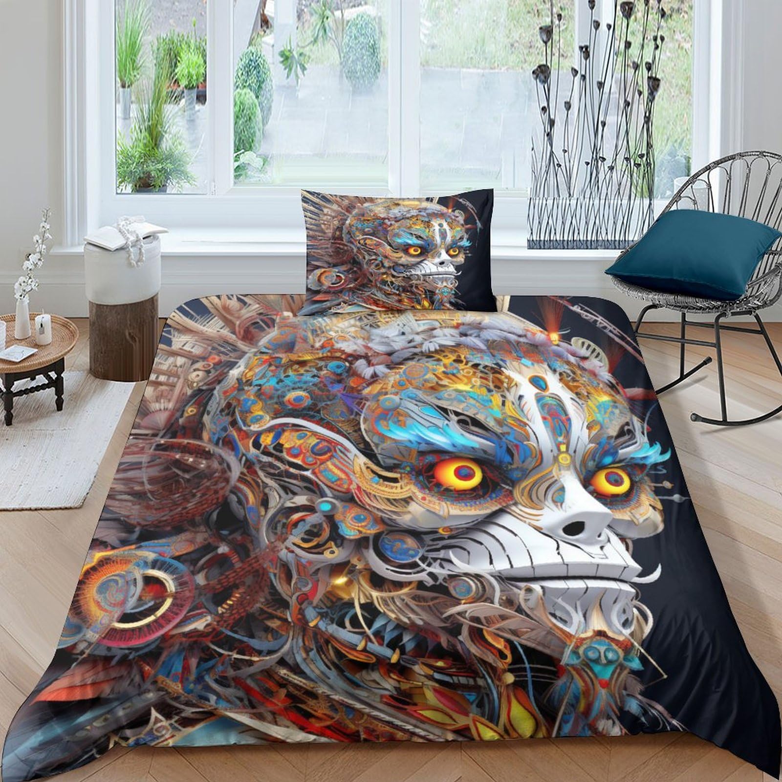 Parure de lit gothique 135x200 housse de couette imprimé 3D