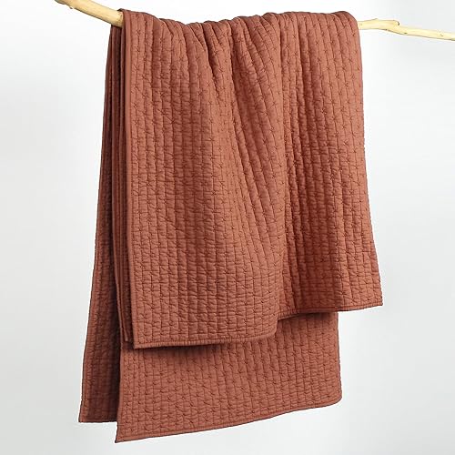 Miniatura 4 de Levtex Home - Adobe en punto de cruz - Manta acolchada - 50x60 pulgadas - Patrón de punto de cruz - Patrón reversible - Tela de algodón