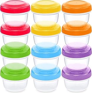 WeeSprout Baby Food Containers - Small 4 oz Containers with Lids, Leakproof & Airtight, Freezer Safe, Dishwasher Safe, Thi...
