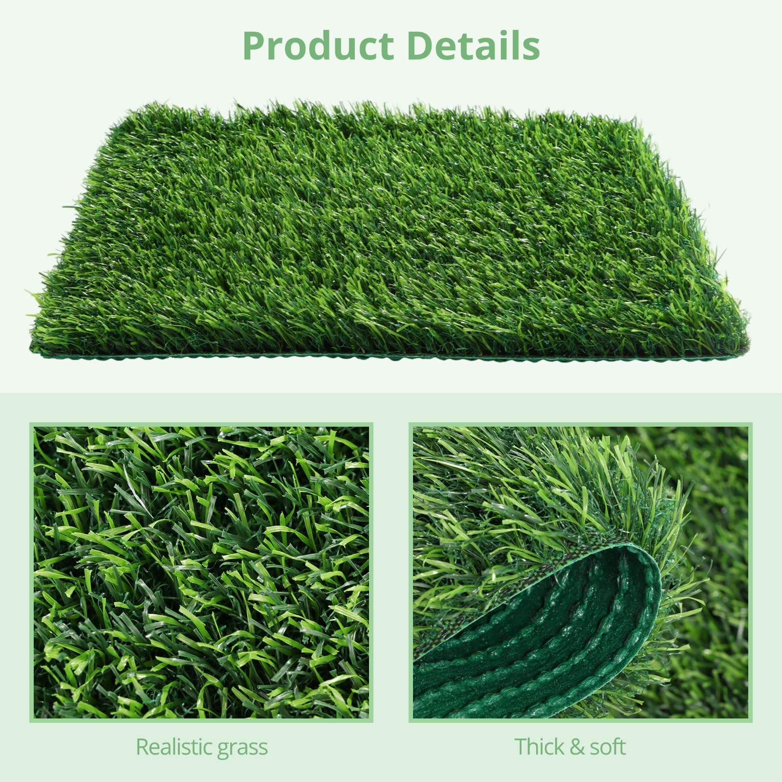 Pack Of 8 Artificial Grass Nesting Box Pads For Chickens - 12x12 Inch, Washable, Reusable Chicken Coop Mats