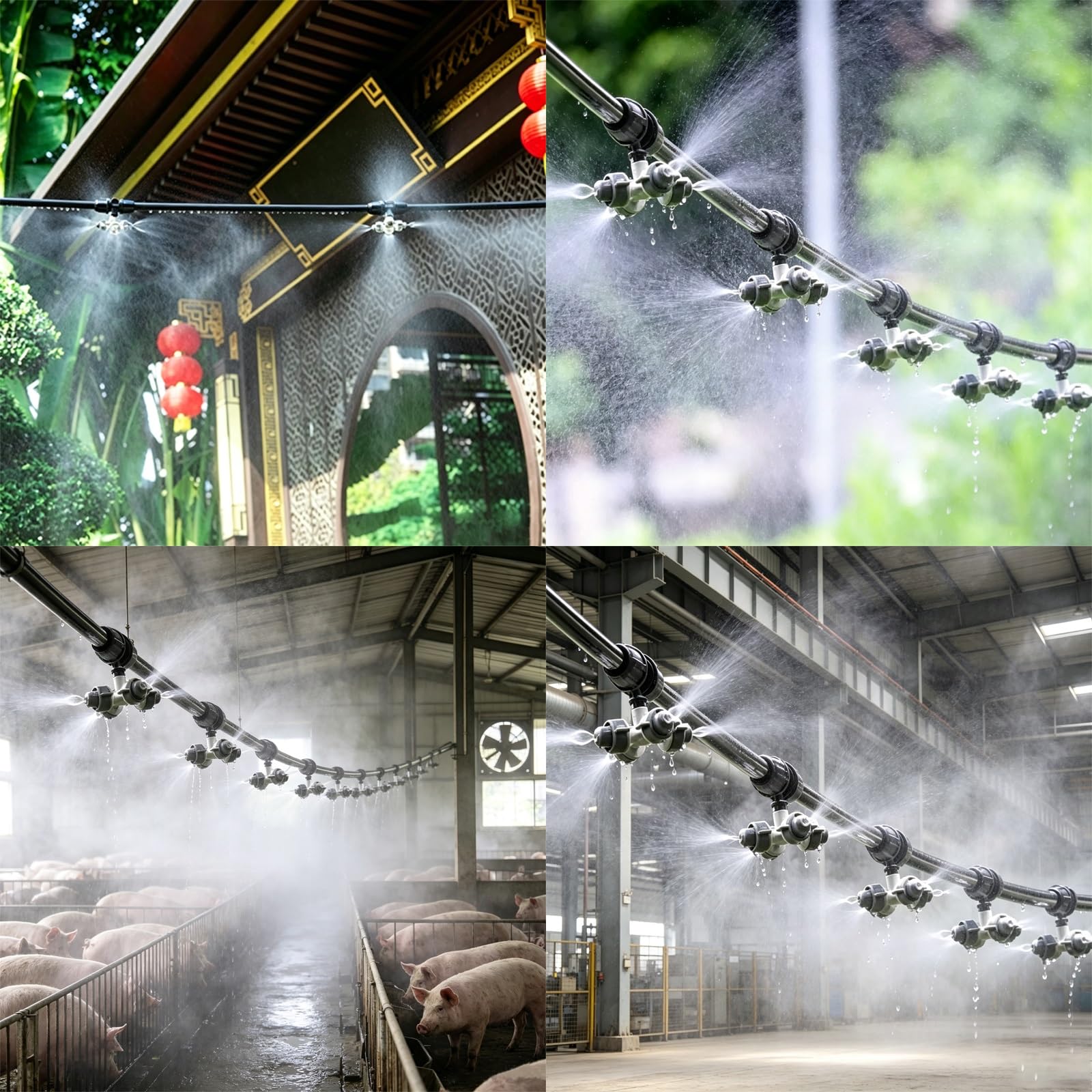 Kit Nebulizador Terraza Kit De Rociadores para Cercas De Obra | Systems De LíNea De NebulizacióN Flexible (5, 10, 15 O 20 M) Con Adaptador(20m/66feet)