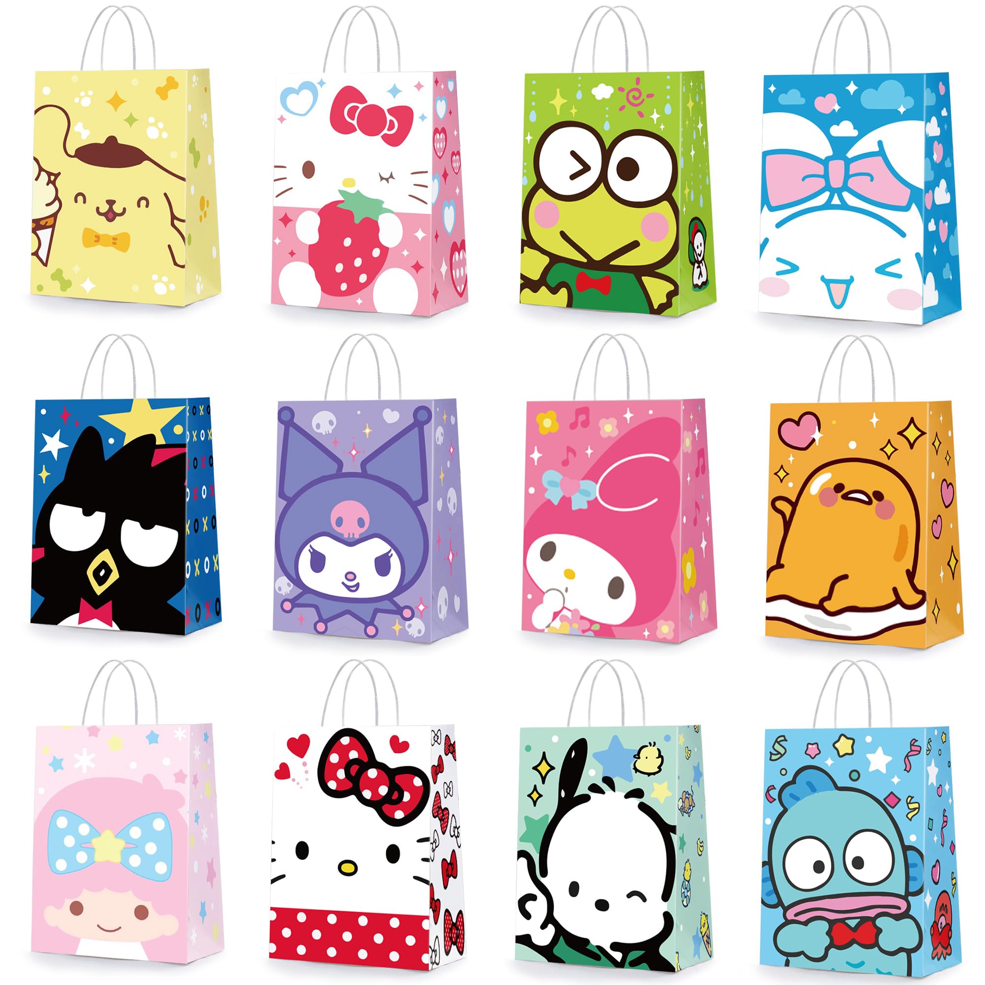 24 bolsas de regalo de fiesta, bolsas de regalo de fiesta, suministros de fiesta de cumpleaños, bolsas de regalo de papel kraft con asas, bolsas de regalo de fiesta para decoración de cumpleaños de