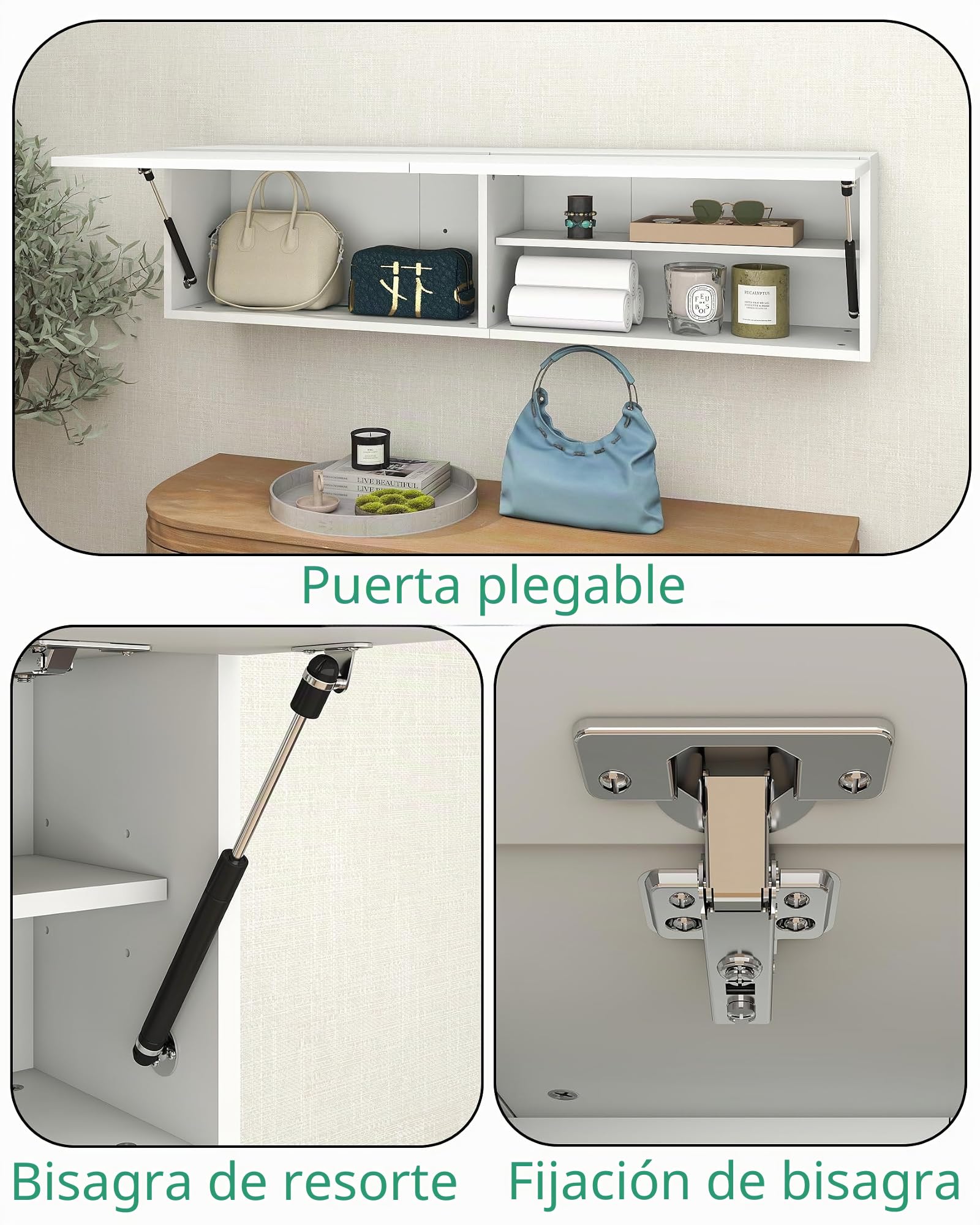 Armario de baño colgante, 120 x 23 x 30 cm, armario de baño con elevador, armario colgante de cocina blanco, armario colgante de gran volumen