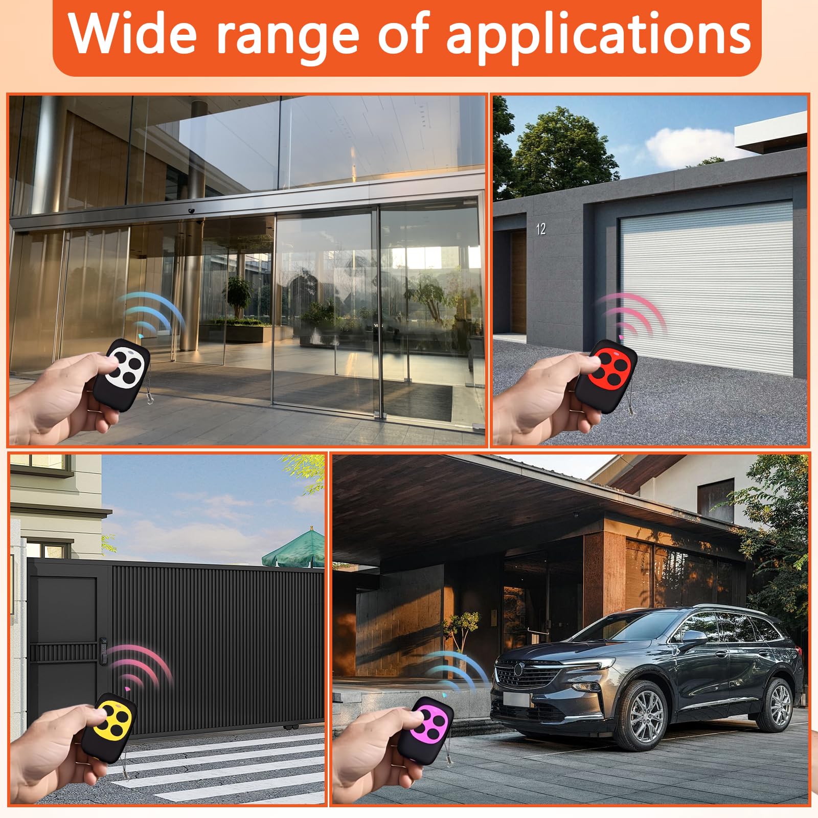 8 Pezzi Telecomando Universale 433.92 Mhz Apprendibile, Telecomando Garage Universale Portatile Compatto Pratico Alta Sensibilità Multifrequenza Comodo da Tenere Bello e Durevole con 8 Portachiav