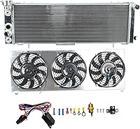 Vista 10 de 26mm AA5052 Kit de radiador de aluminio+cubierta de ventilador+relé de ventilador de termostato Compatible con 1984-2001 J-eep Cherokee XJ Comanche