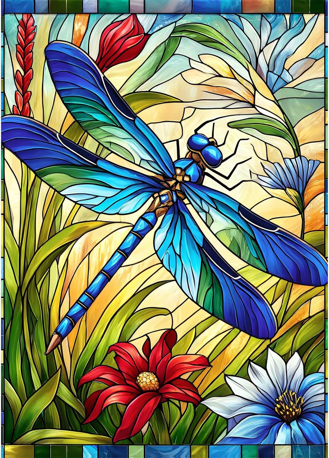Sutinban Stained Glass Dragonfly 1000 Piece Puzzles, Jigsaw Puzzle 1000 Pieces for Adults, Coolest Adult Puzzles for Happy Family Time, Great Gift for Jigsaw Puzzle Lovers, 27.5’’x19.7’’